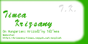 timea krizsany business card